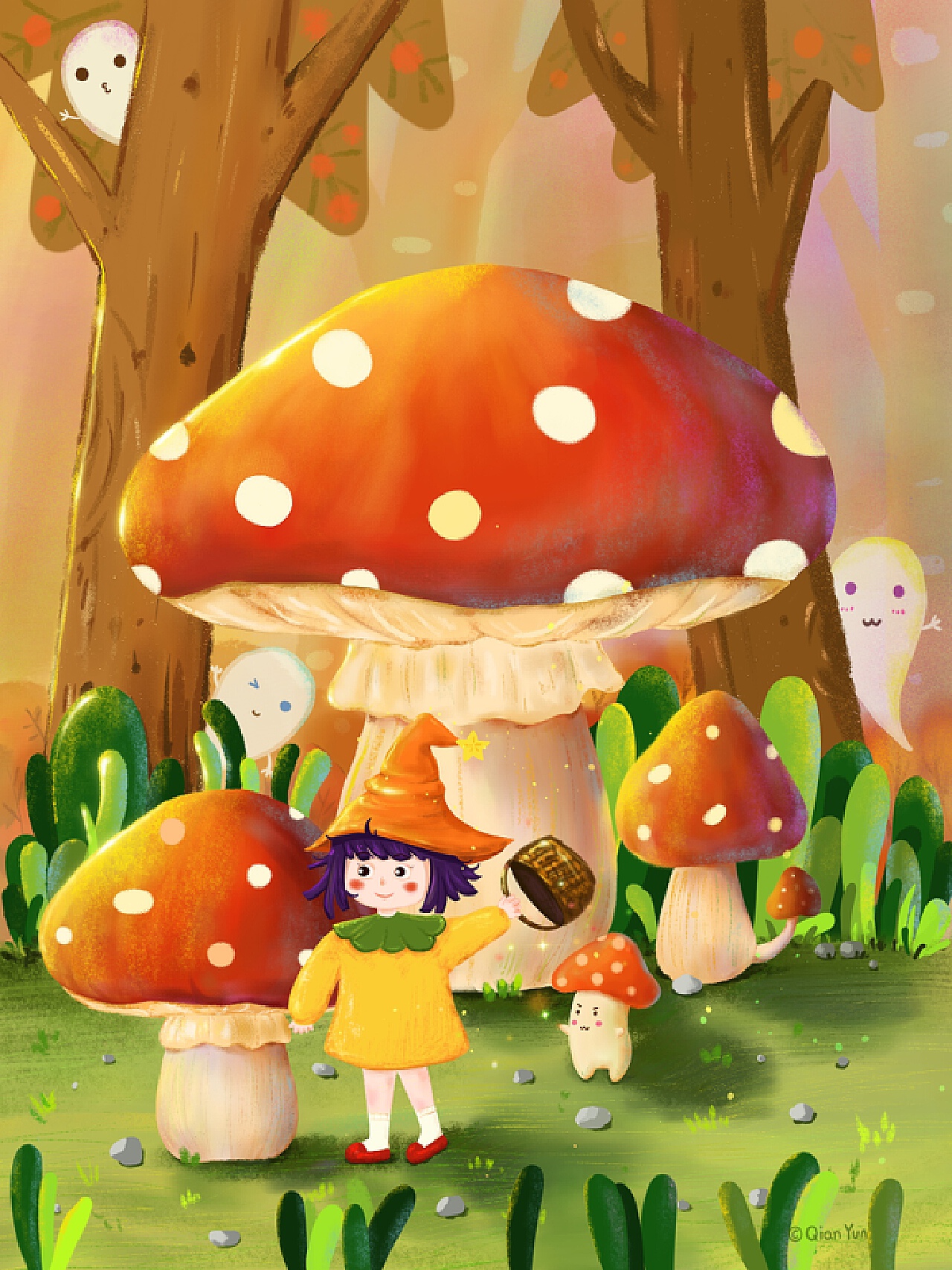 六一儿歌《采蘑菇的小姑娘》卡通动画背景下载-编号23815235-沙画|手绘|卡通动画-我图网