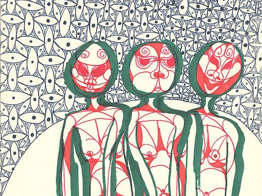 大二大三时期的纯线条速写