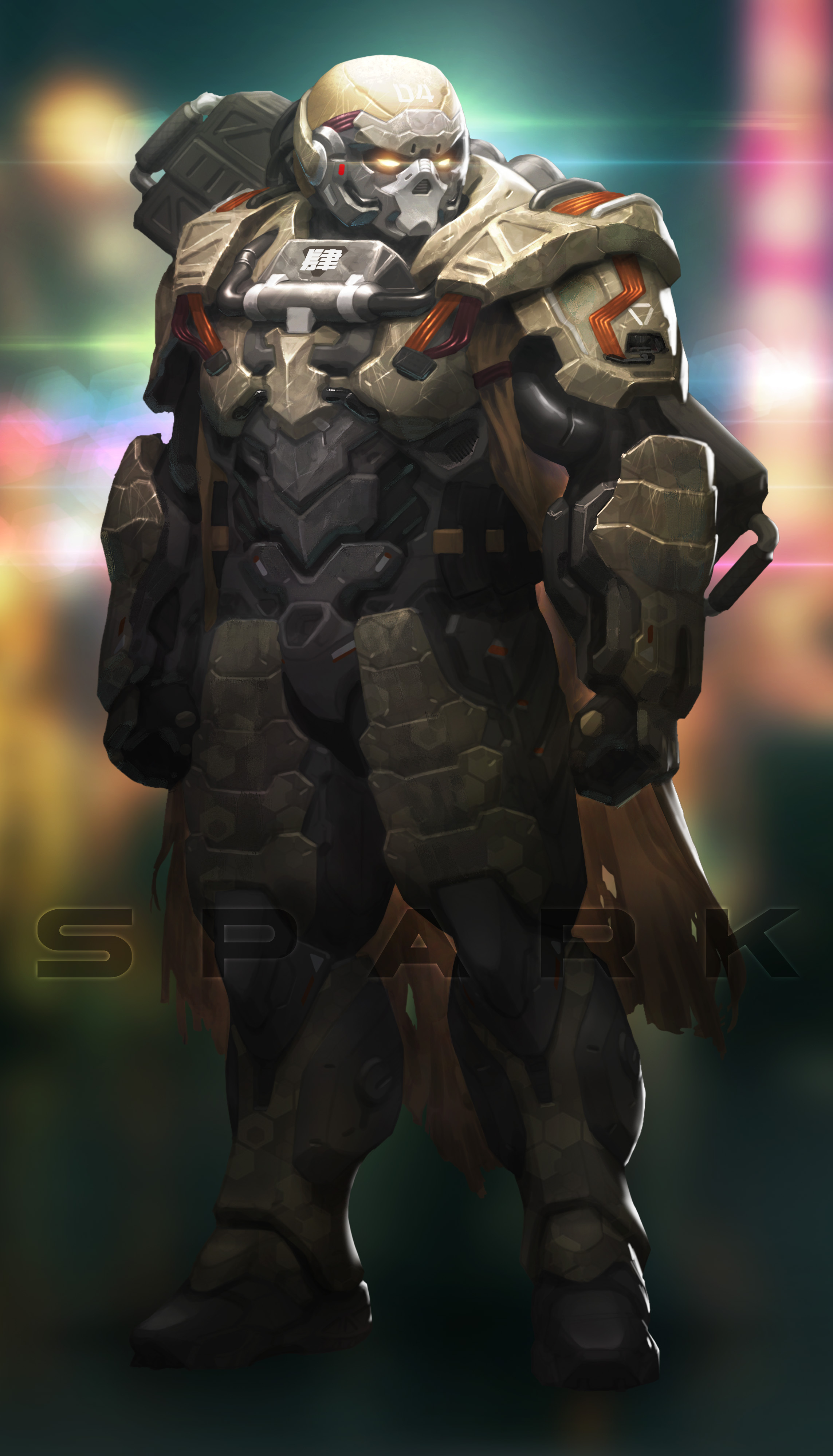 赛博朋克 士兵 附带步骤图|插画|游戏原画|sparkleejay - 原创作品