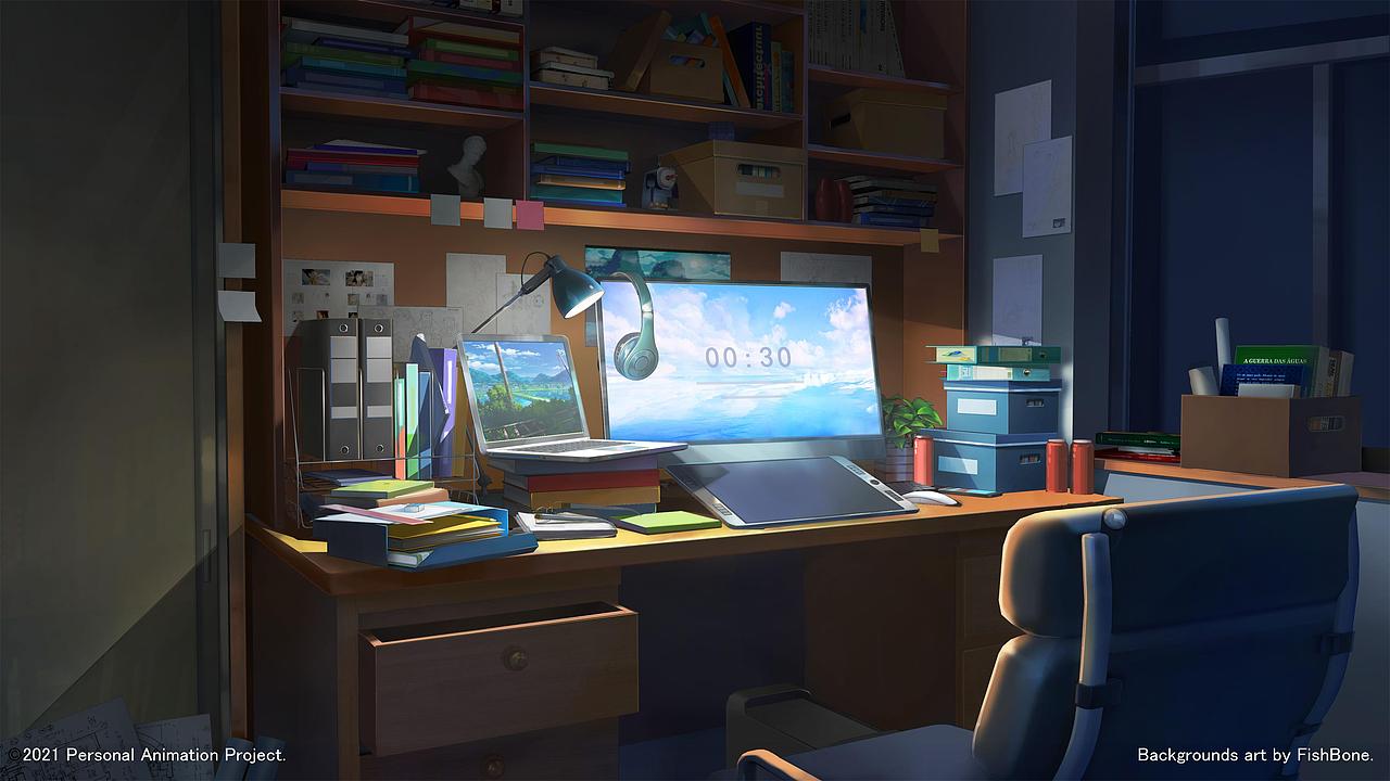 二次元场景-书房一角