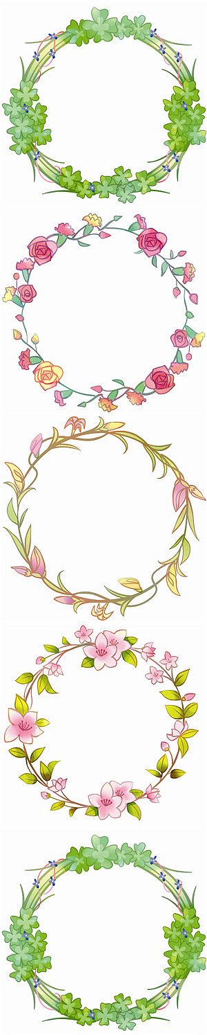 小清新花环（图ZOTE0MjI1Ng==） - 商业插画 - 站酷设计师味精MSG原创素材 - 站酷ZCOOL