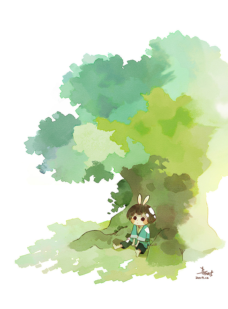 大树下（图ZMjAyOTU4NjYw） - 创作习作 - 站酷设计师青时_QingShi原创素材 - 站酷ZCOOL