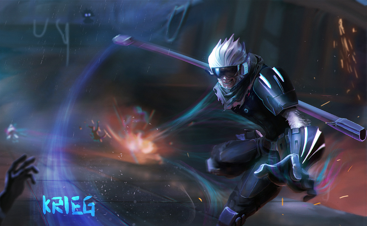 英雄联盟灵能特工孙悟空同人插画