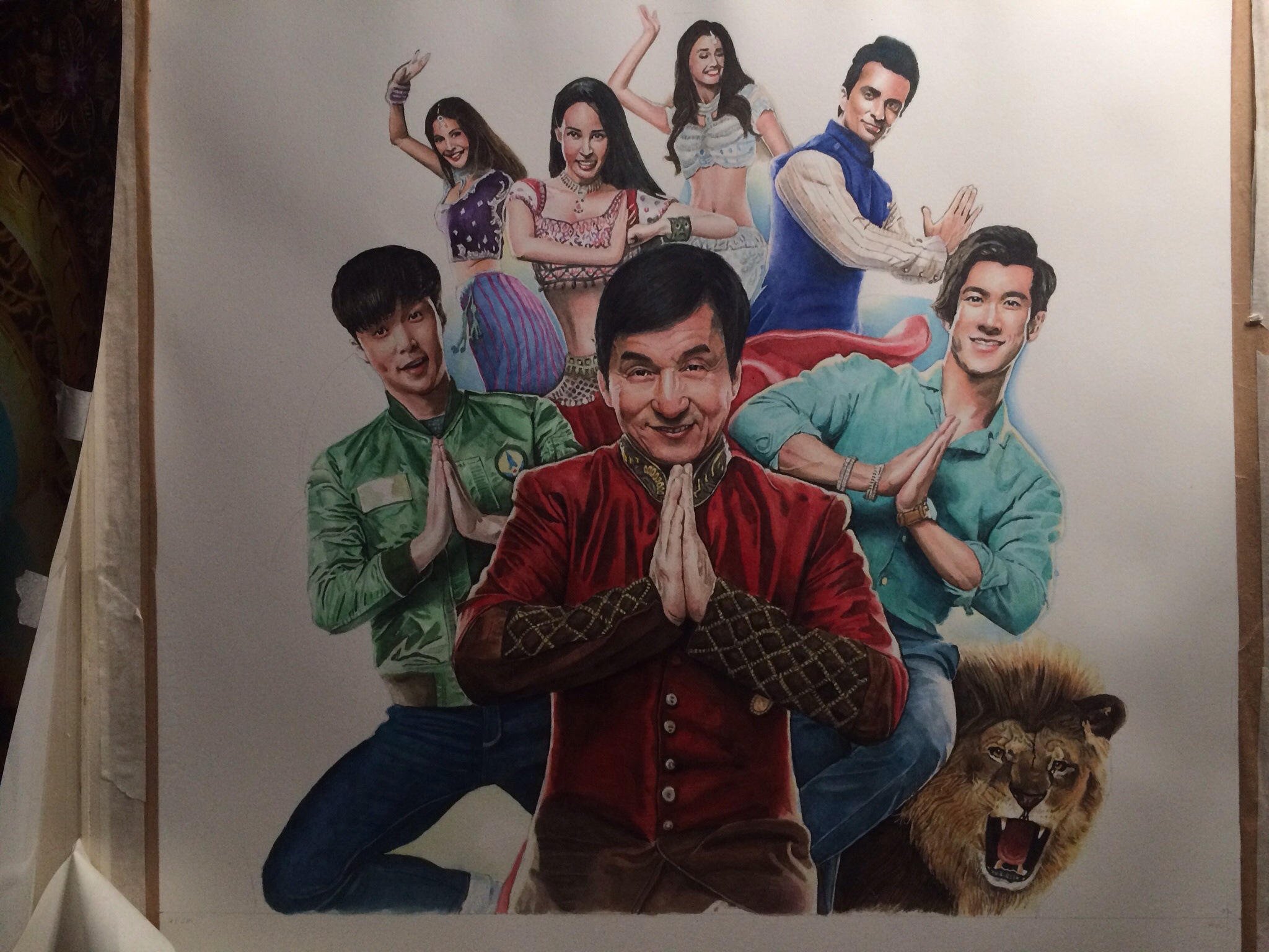 手绘电影海报《功夫瑜伽》