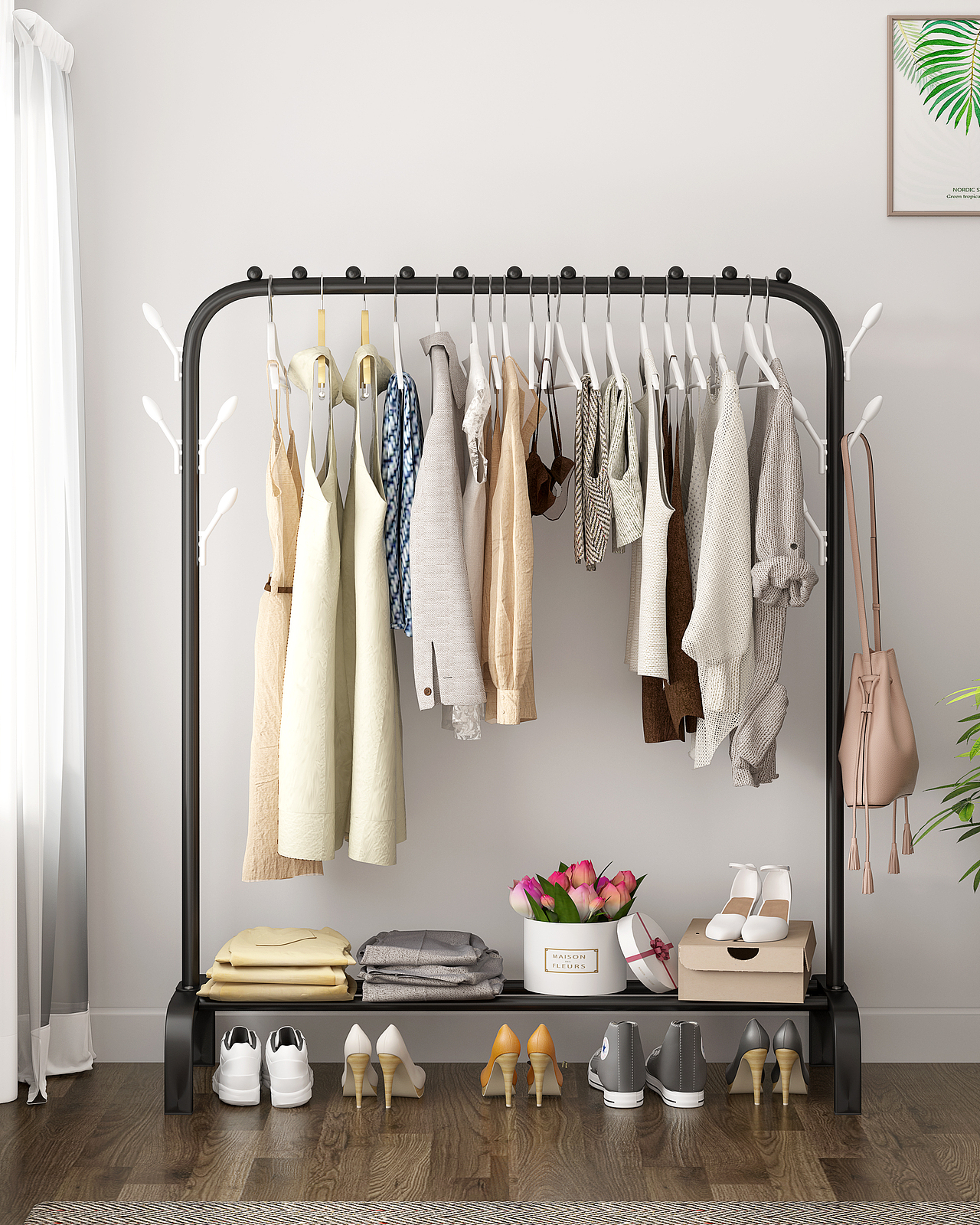 落地衣帽架 建模渲染