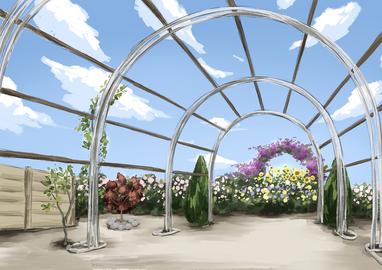 【治愈的花园】种两棵紫藤(插画)