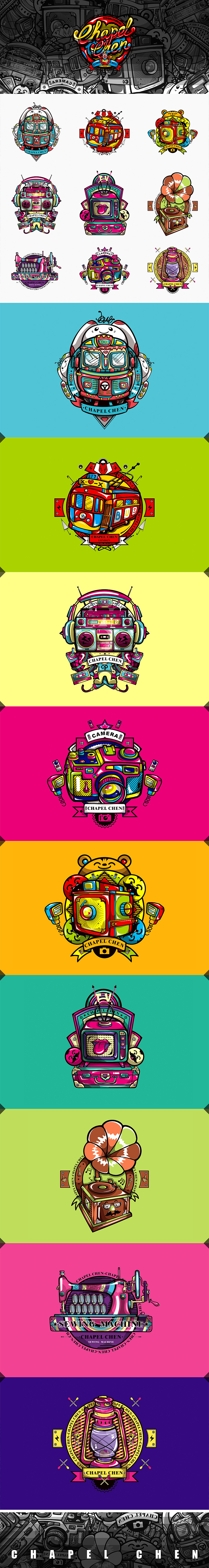 小怀旧小潮流（图ZMTA3NTEwMjA=） - 新锐潮流插画 - 站酷设计师chapel陈原创素材 - 站酷ZCOOL