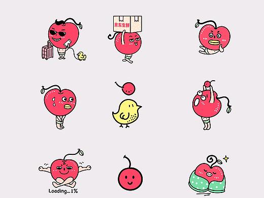 樱桃-卡通表情包设计