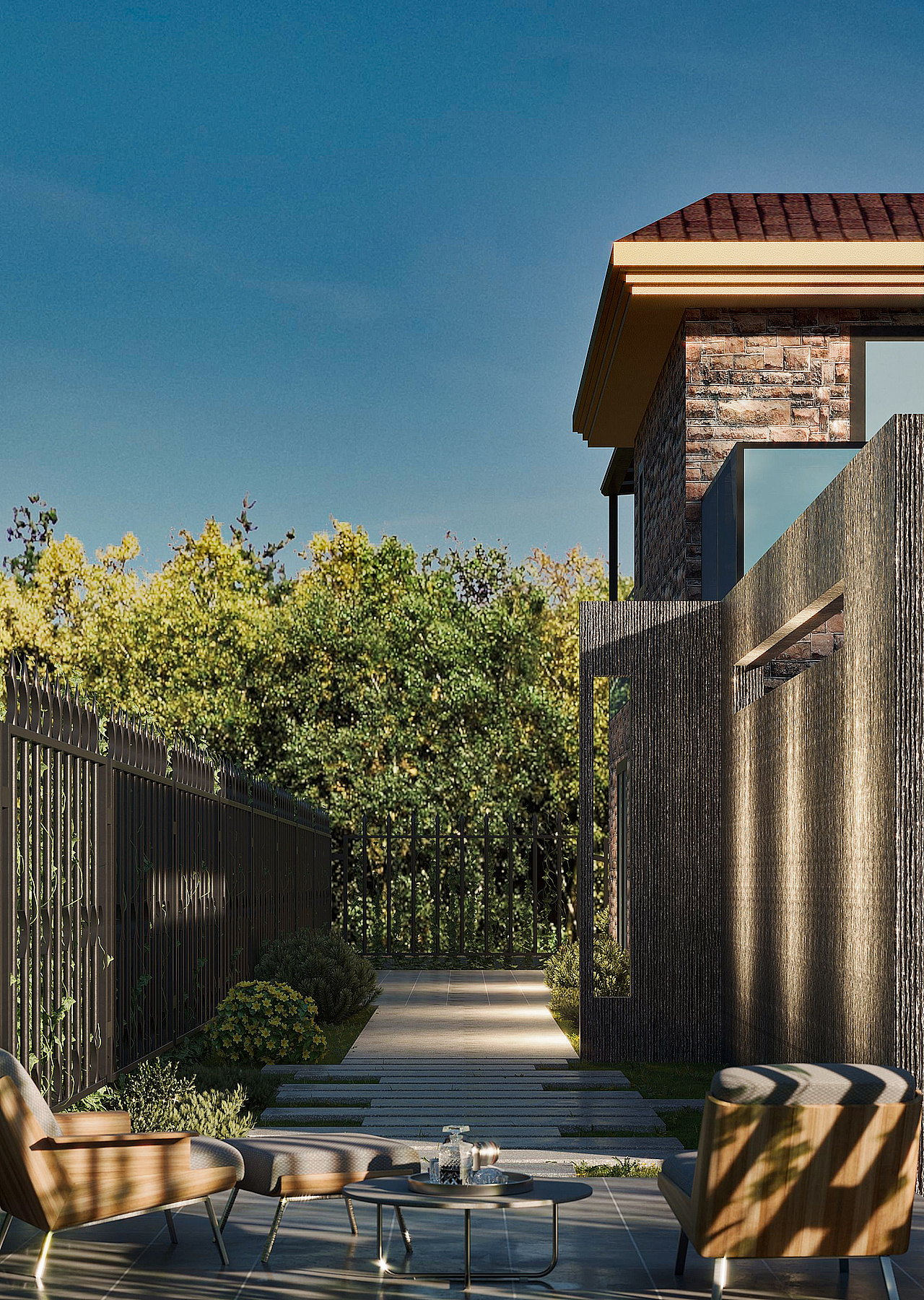 别墅庭院外立面