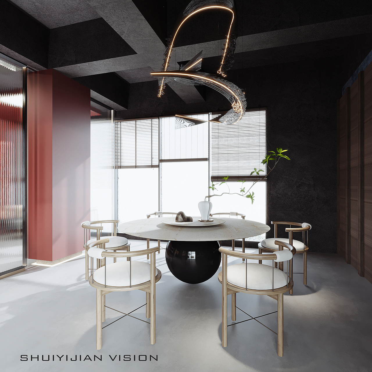 新中式客餐厅表现——SYJ表现（图ZMzA2MDg4Nzgw） - 家装设计 - 站酷设计师靠画图年薪百块原创素材 - 站酷ZCOOL