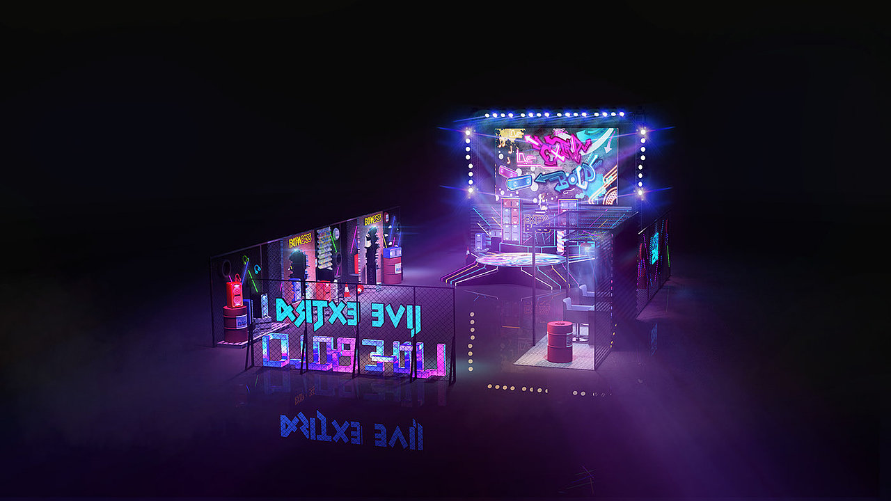 DJ路演设计效果图（图ZMTY4MDExMjky） - 场景 - 站酷设计师3D设计师NG男原创素材 - 站酷ZCOOL