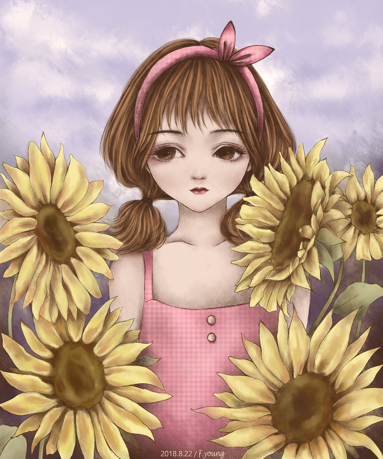 女孩与向日葵