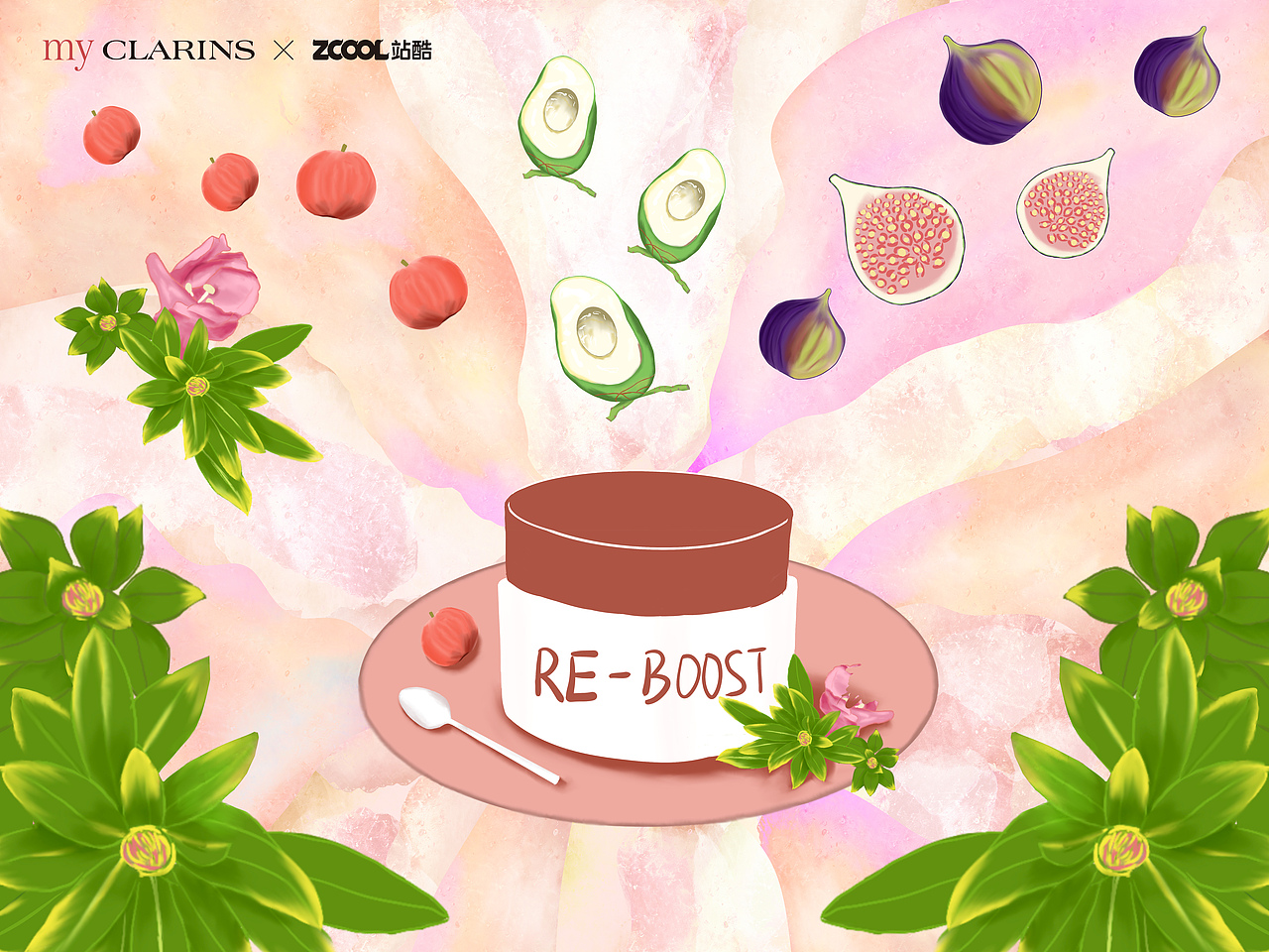 #my CLARINS寻找天然好食肌# 美肌新食谱（图ZMjk1MDU2MTYw） - 海报 - 站酷设计师Wynne_Y原创素材 - 站酷ZCOOL