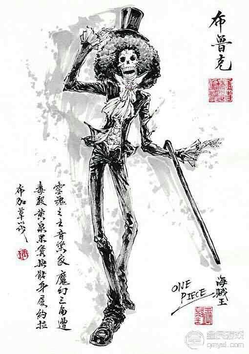 珍藏版,《海贼王》水墨风格画,希望喜欢海贼王的点赞