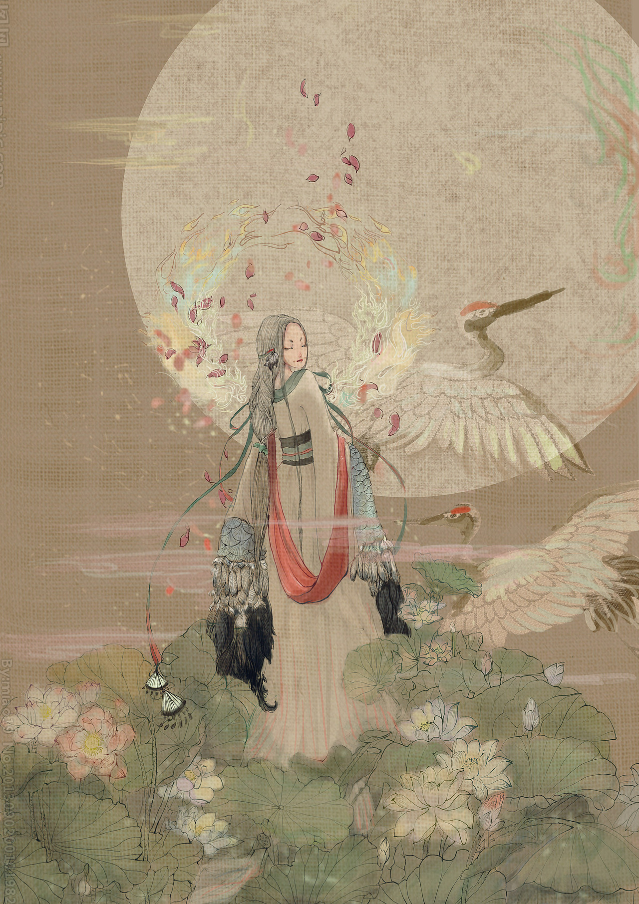 插画 狐妖 传说 古风插画 仙女