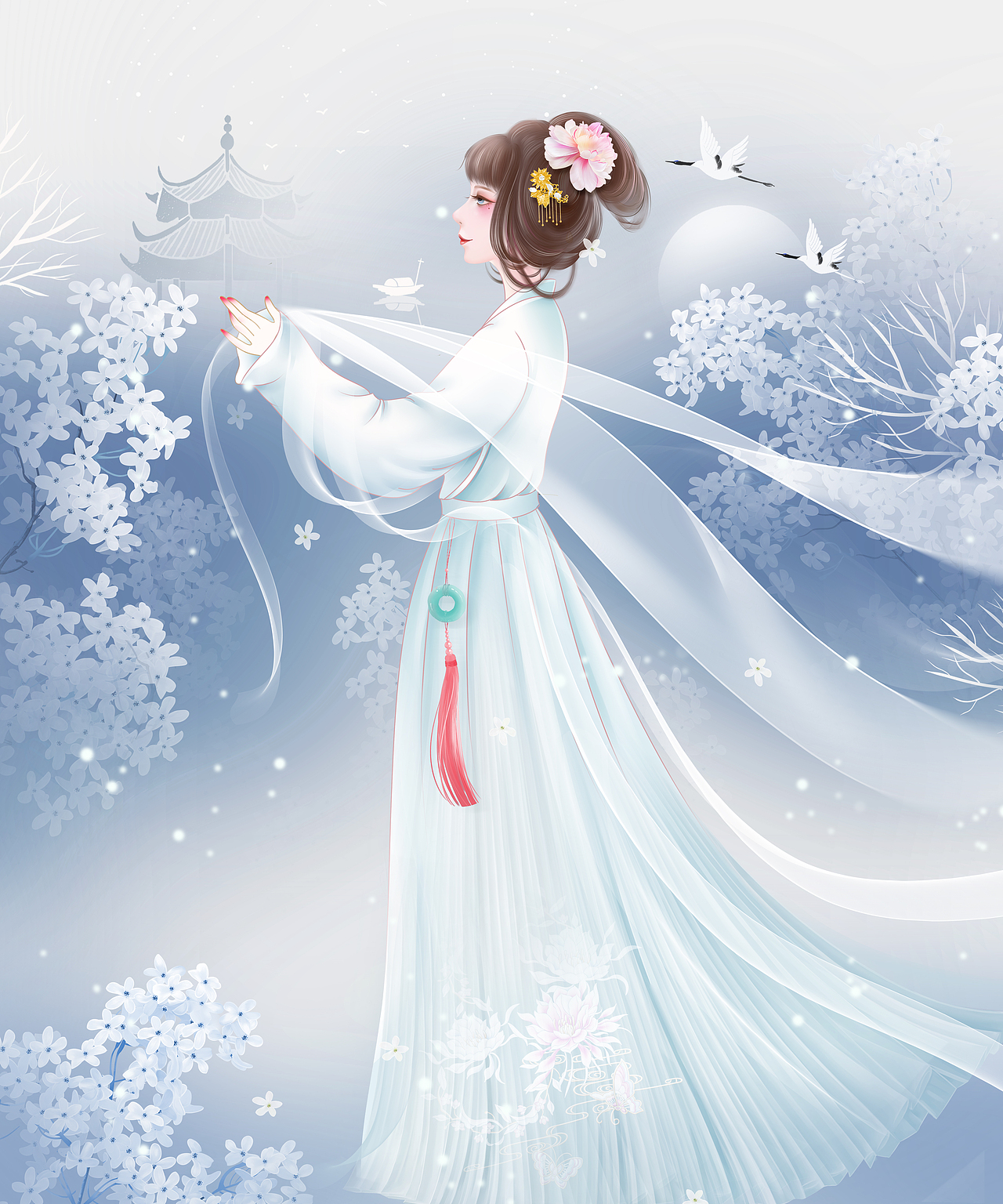 古风美人（图ZMjg3MzAzNDEy） - 艺术插画 - 站酷设计师大溪禾原创素材 - 站酷ZCOOL