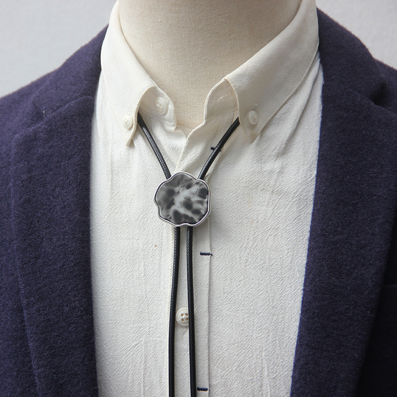 原创设计石纹面男波洛领带女bolo tie创意礼物绳领带