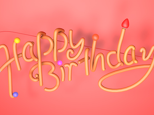 C4D 生日快樂字體（個(gè)人主頁-ZMjQwNTIwOTY=） - 其他三維 - 站酷設(shè)計(jì)師俞小白原創(chuàng)素材 - 站酷ZCOOL