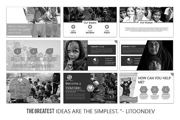 慈善贫困山区儿童摄影展示PPT模板