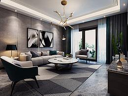 郑州瀚海晴宇180平四室设计现代简约风格装修样板间