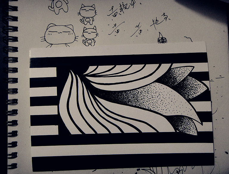 手绘黑白装饰画（图ZMTE5NDk3NjA=） - 创作习作 - 站酷设计师莹之森森原创素材 - 站酷ZCOOL