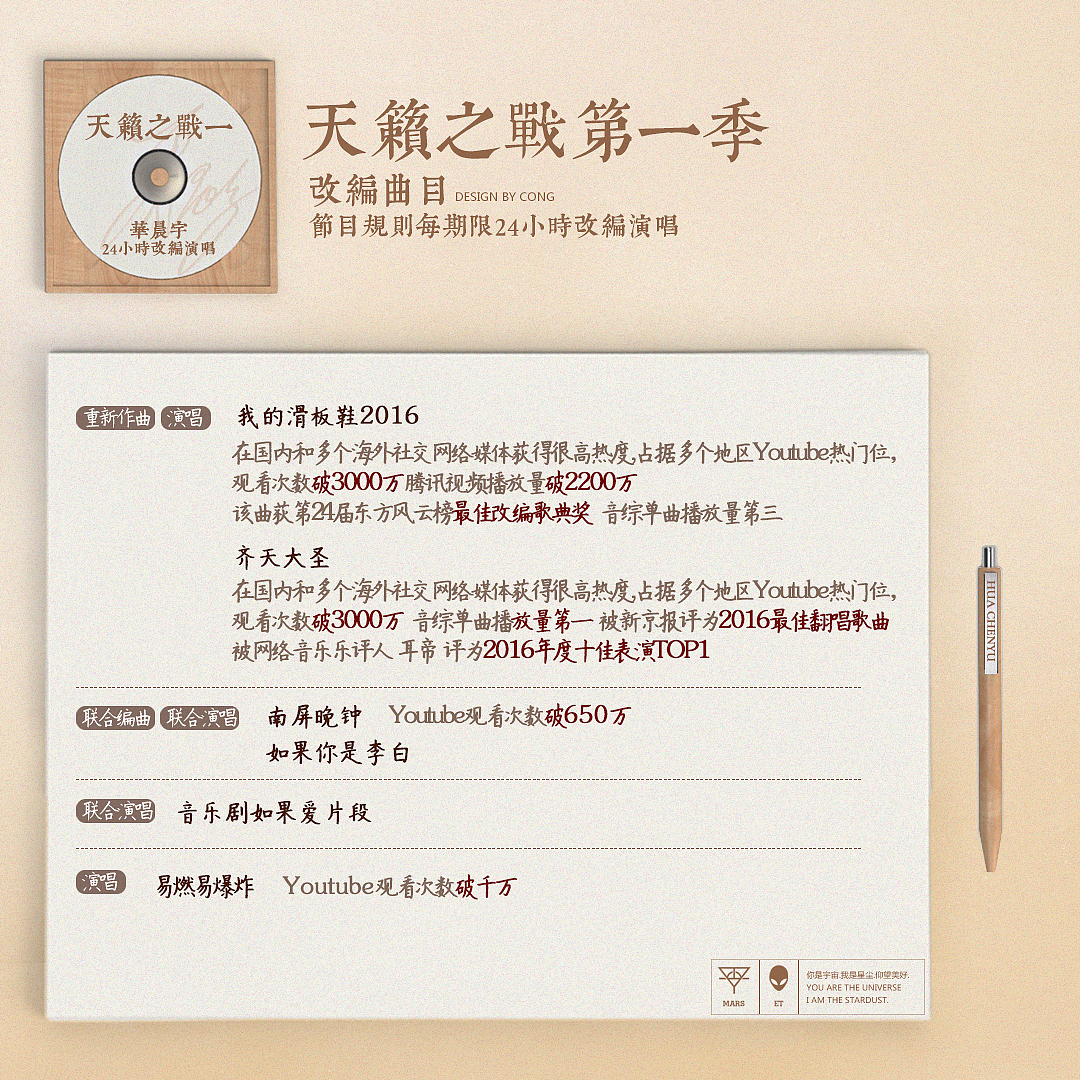 华晨宇---主唱大人作品细化整理设计