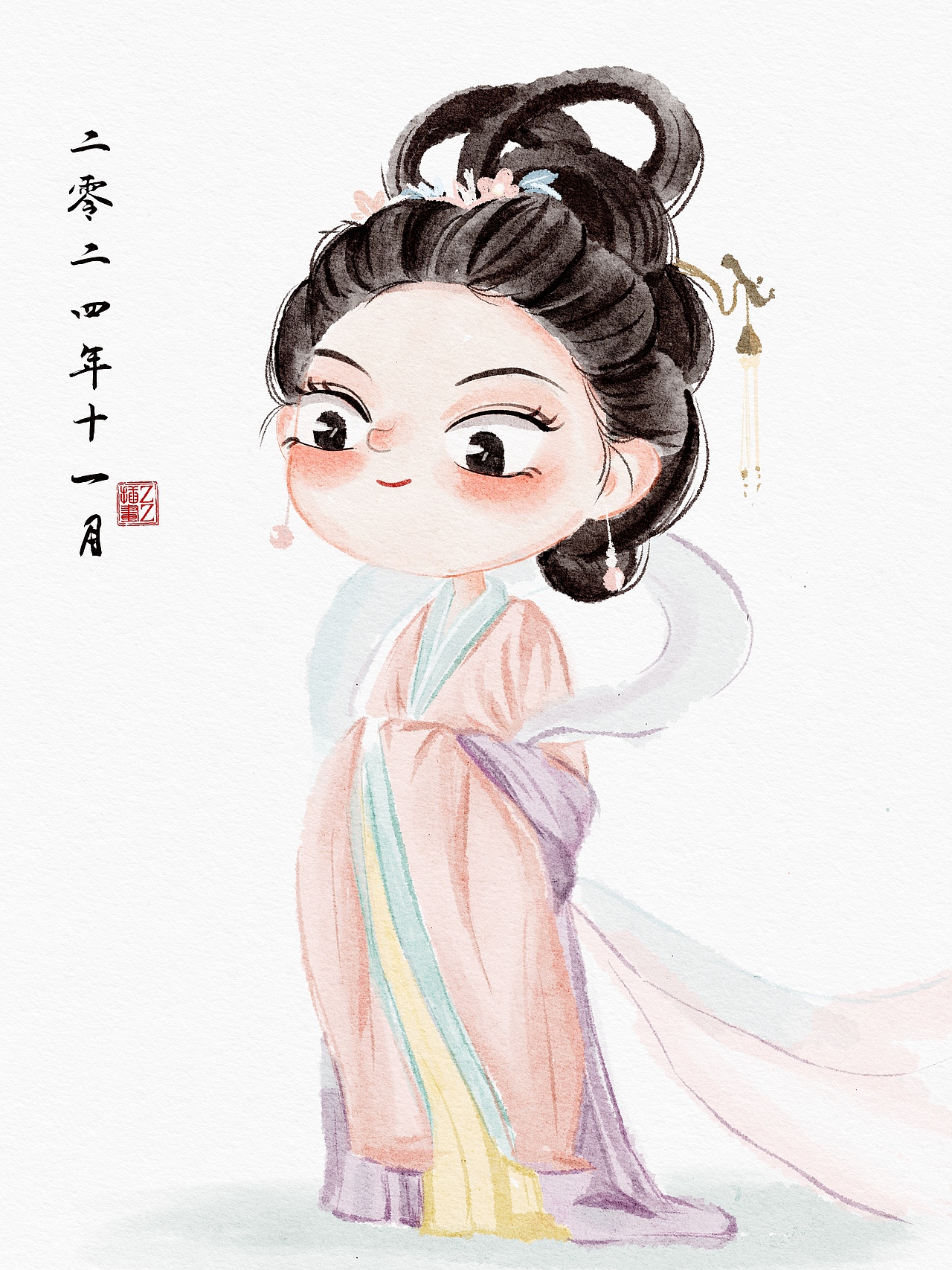 水彩古风人物（图ZMzgwNjExNDQ4） - 儿童插画 - 站酷设计师Zz插画原创素材 - 站酷ZCOOL