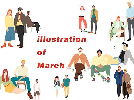 三月人物插画（个人主页-ZNDM0NTc3NTY=） - 商业插画 - 站酷设计师王杰森原创素材 - 站酷ZCOOL