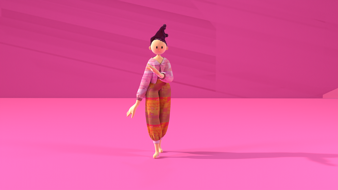 跳舞的女孩【c4d制作+MD衣服+Mixamo+AE ME配合导出】