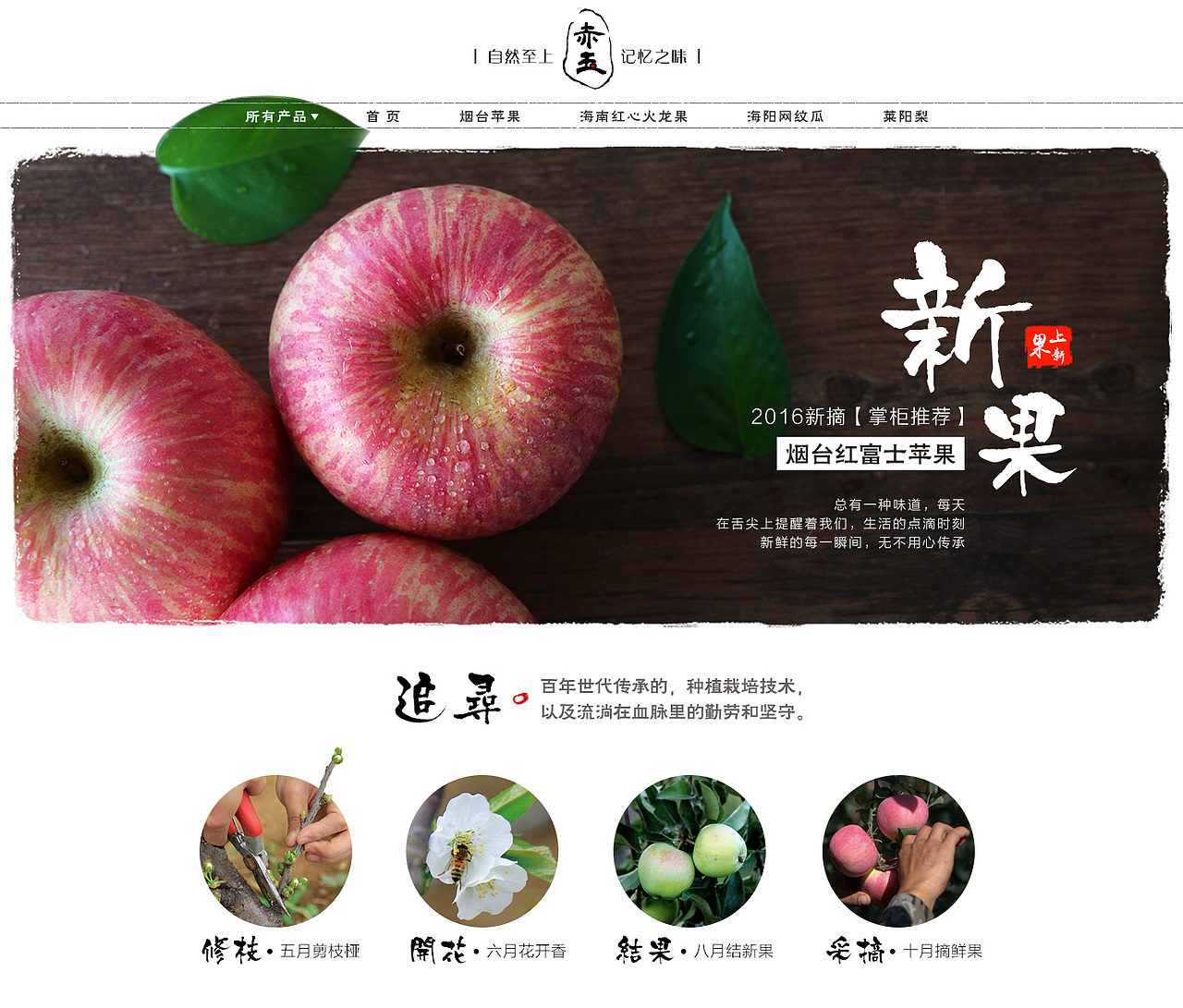 生鲜新鲜水果/烟台大樱桃苹果/店铺首页装修（图ZNTg4MzYyMDg=） - 电商 - 站酷设计师豆蔻1128原创素材 - 站酷ZCOOL