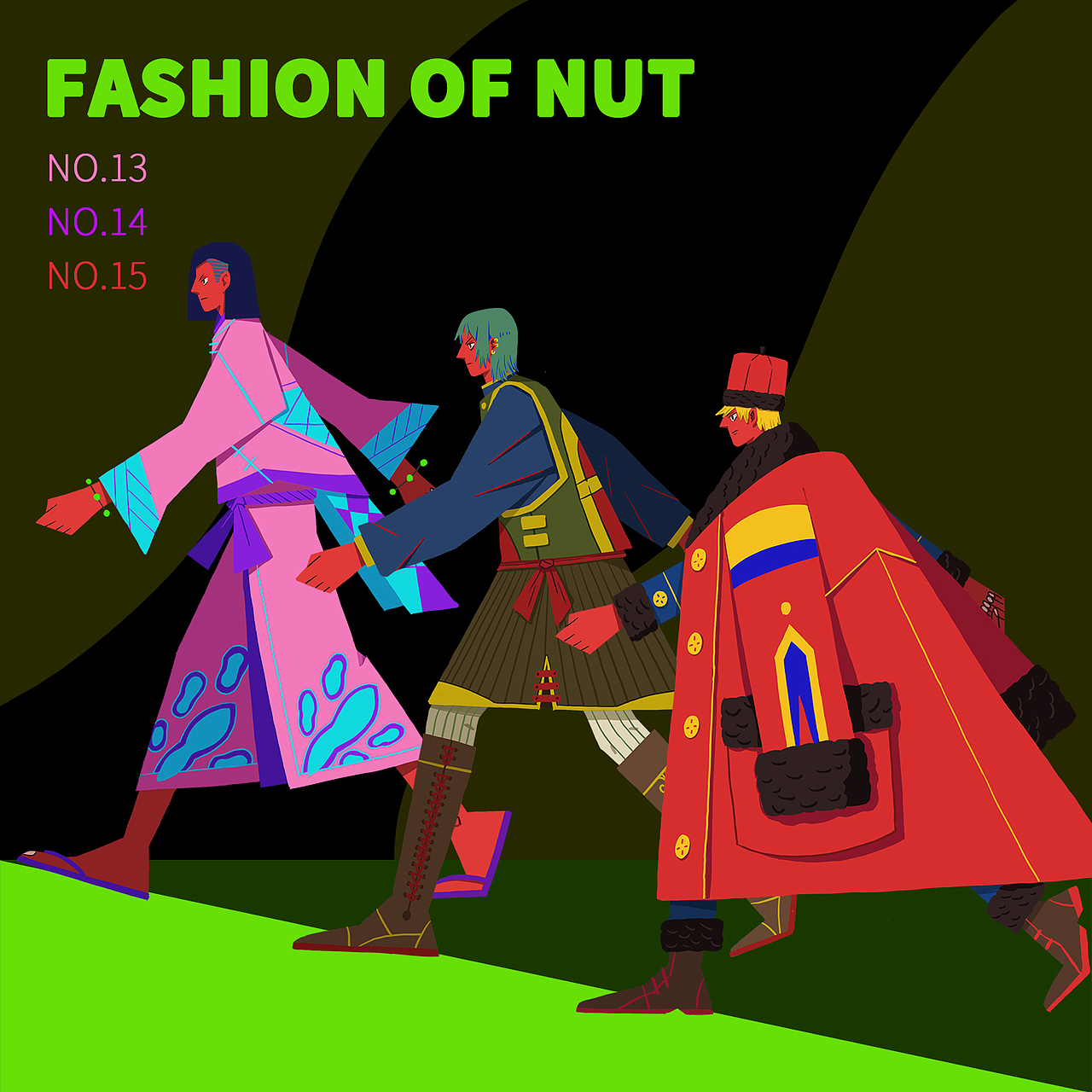 虚拟时装周服装插画