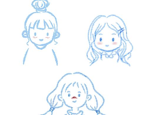 简笔女孩儿头像