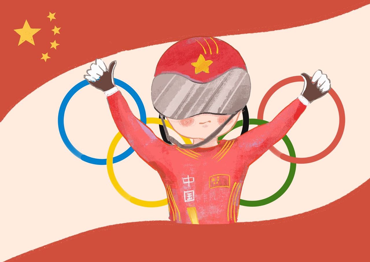 中国奥运会怎么画图片