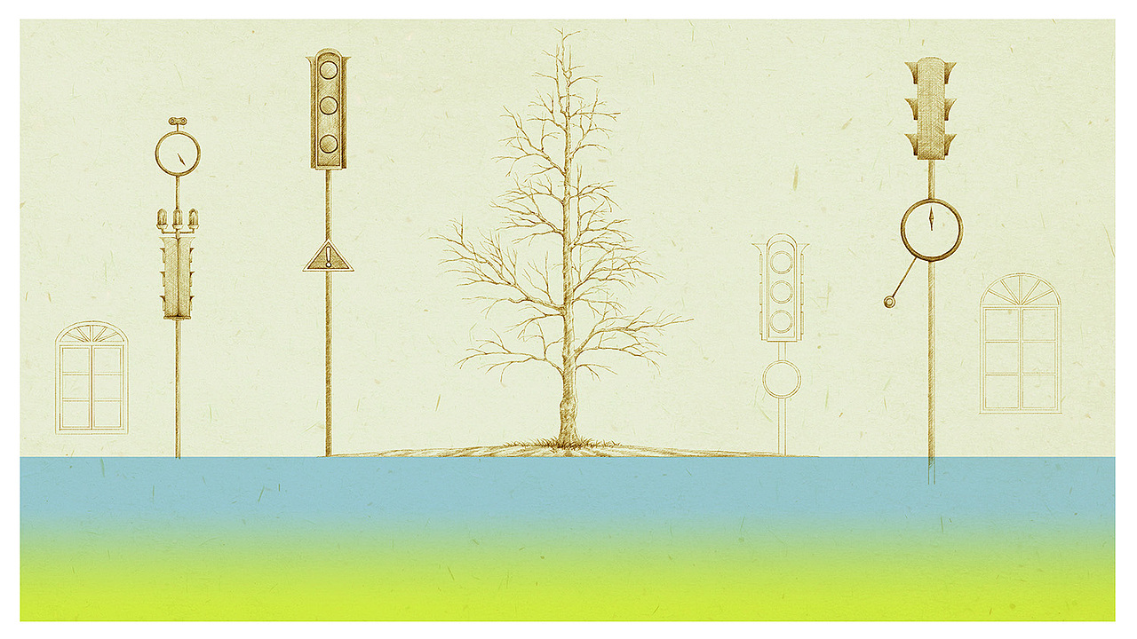 步骤图《镜子现实——银杏》封面(图ZMjI5NjYxMzI=) - 艺术插画 - 站酷设计师司南_燕春山原创素材 - 站酷ZCOOL