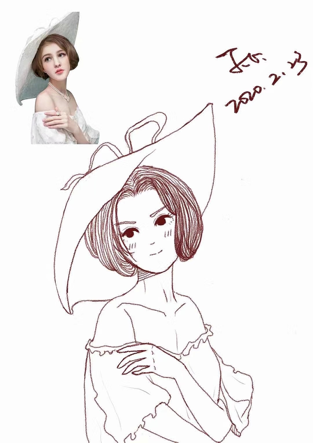 少女系列（线稿）（图ZMjA1MTkxNjI4） - 创作习作 - 站酷设计师大娟的插画日记原创素材 - 站酷ZCOOL