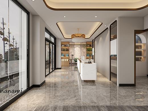 星夜设计||工装美容院||柔和色调美容空间