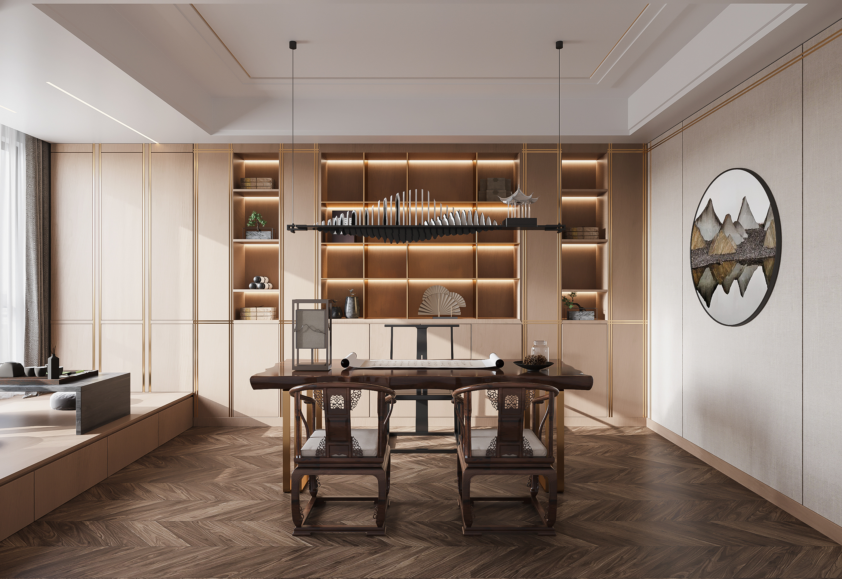 新中式轻奢风格效果图