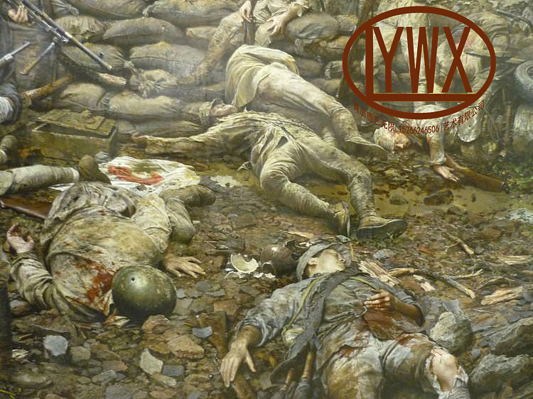 战争壁画场景油画创作