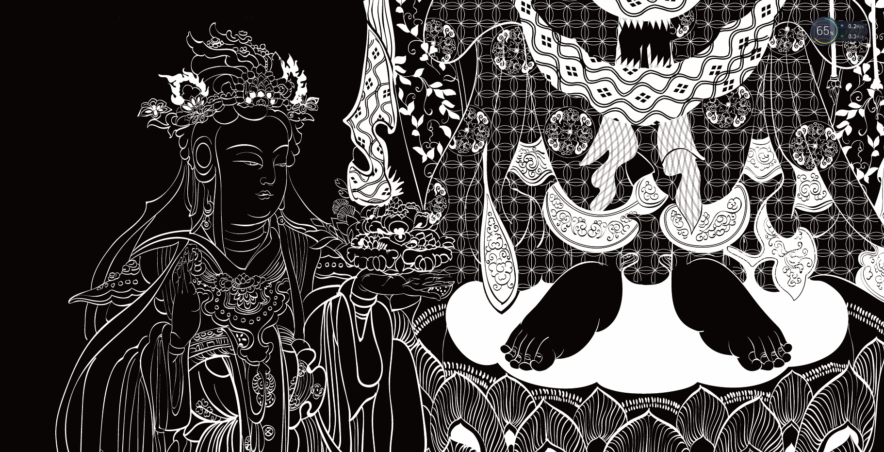 神佛造像《千手观音》数位绘画|插画|商业插画|luckymeng - 原创作品