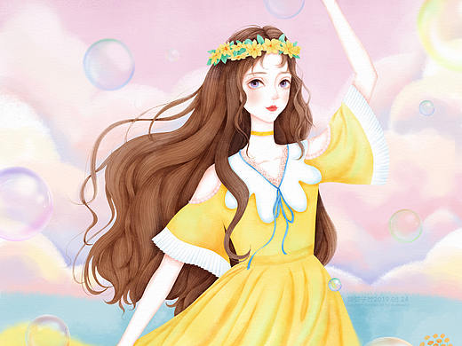 水彩少女