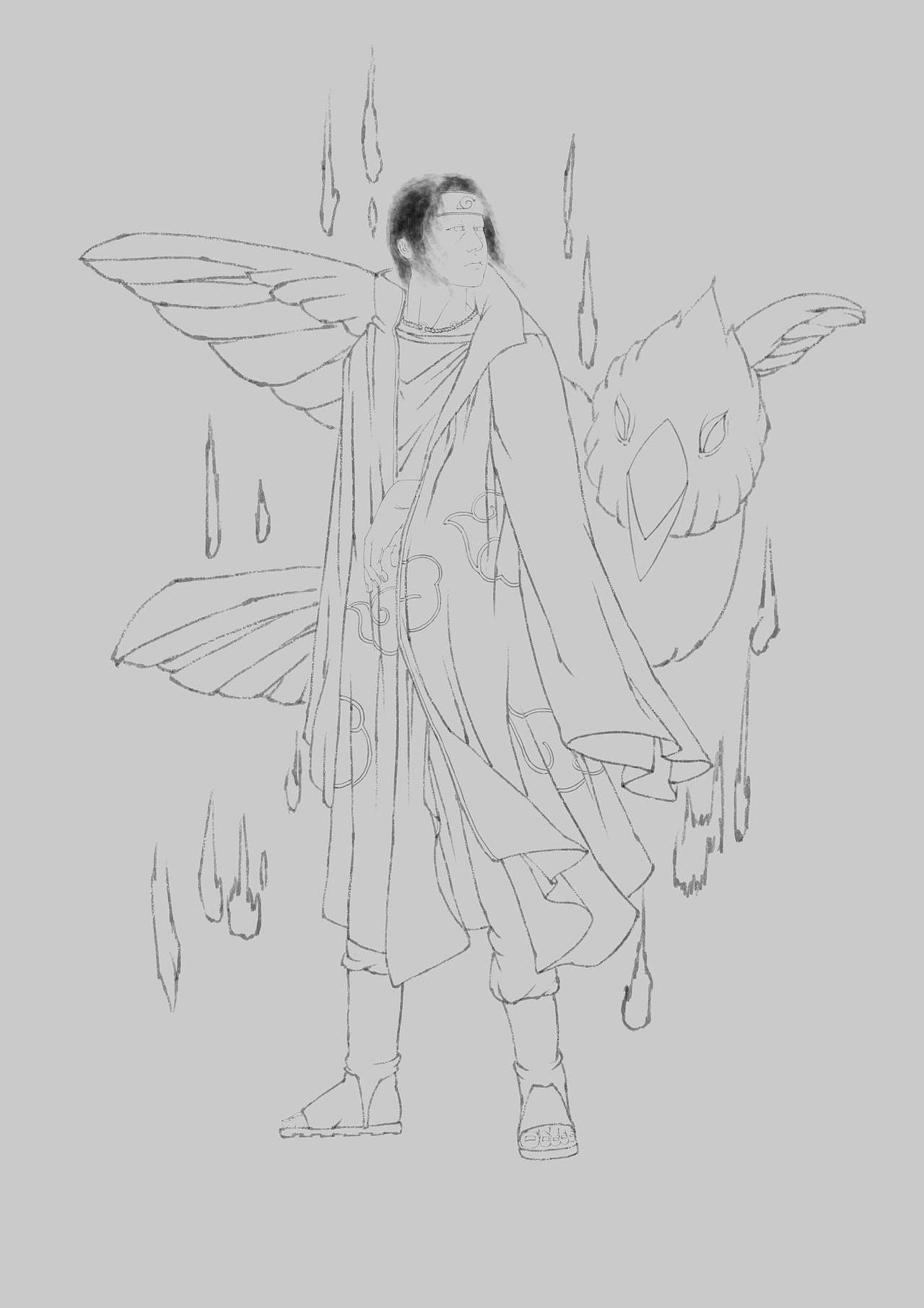 宇智波鼬中国风同人语插画