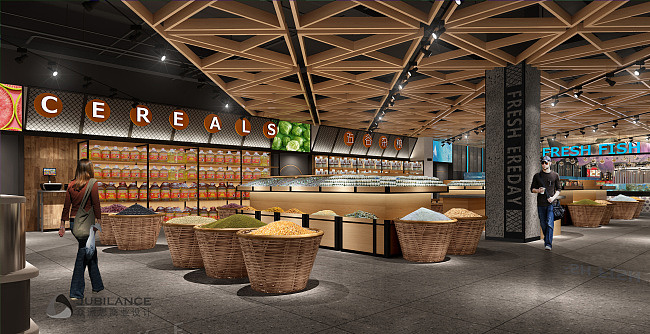 百货购物中心设计 精品连锁超市 邻里优选超市设计