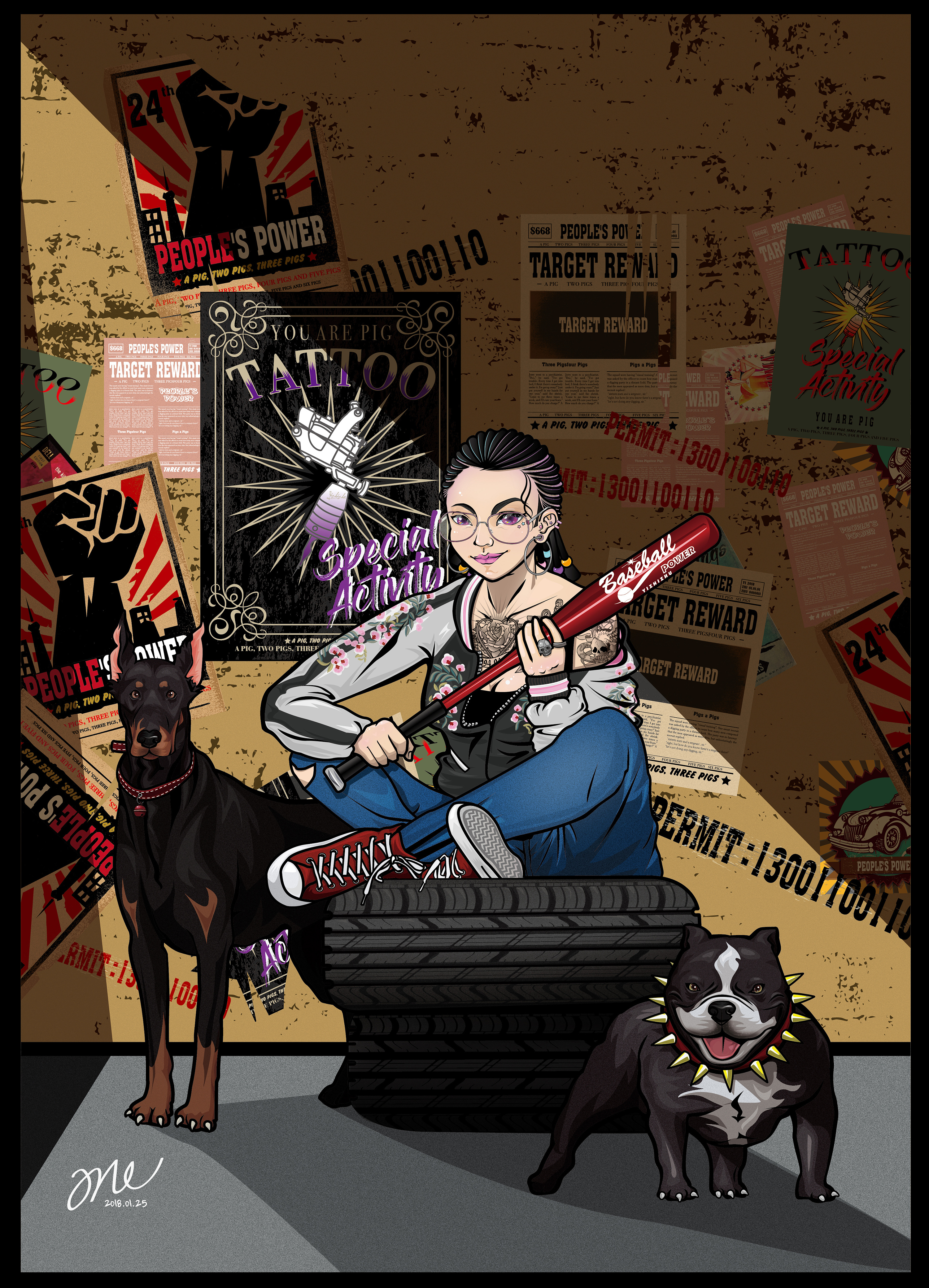 内有恶犬请注意#|插画|创作习作|壹只猪 - 原创作品 - 站酷 (zcool)