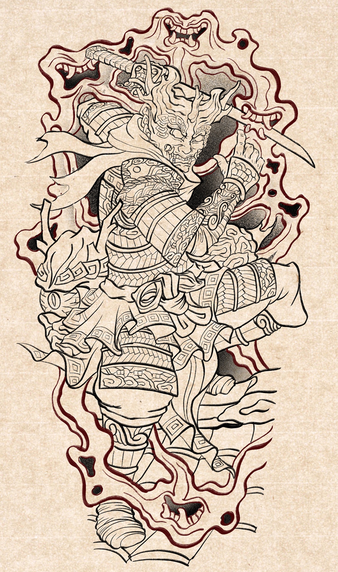 酒吞童子|插画|创作习作|纹身师喜郎中 - 原创作品 - 站酷 (zcool)