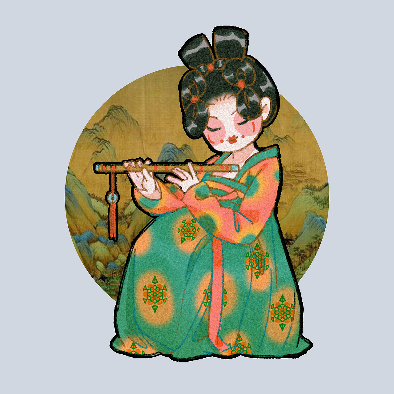 唐宫夜宴（图ZMjQyODAzNjcy） - 艺术插画 - 站酷设计师大人挺住原创素材 - 站酷ZCOOL