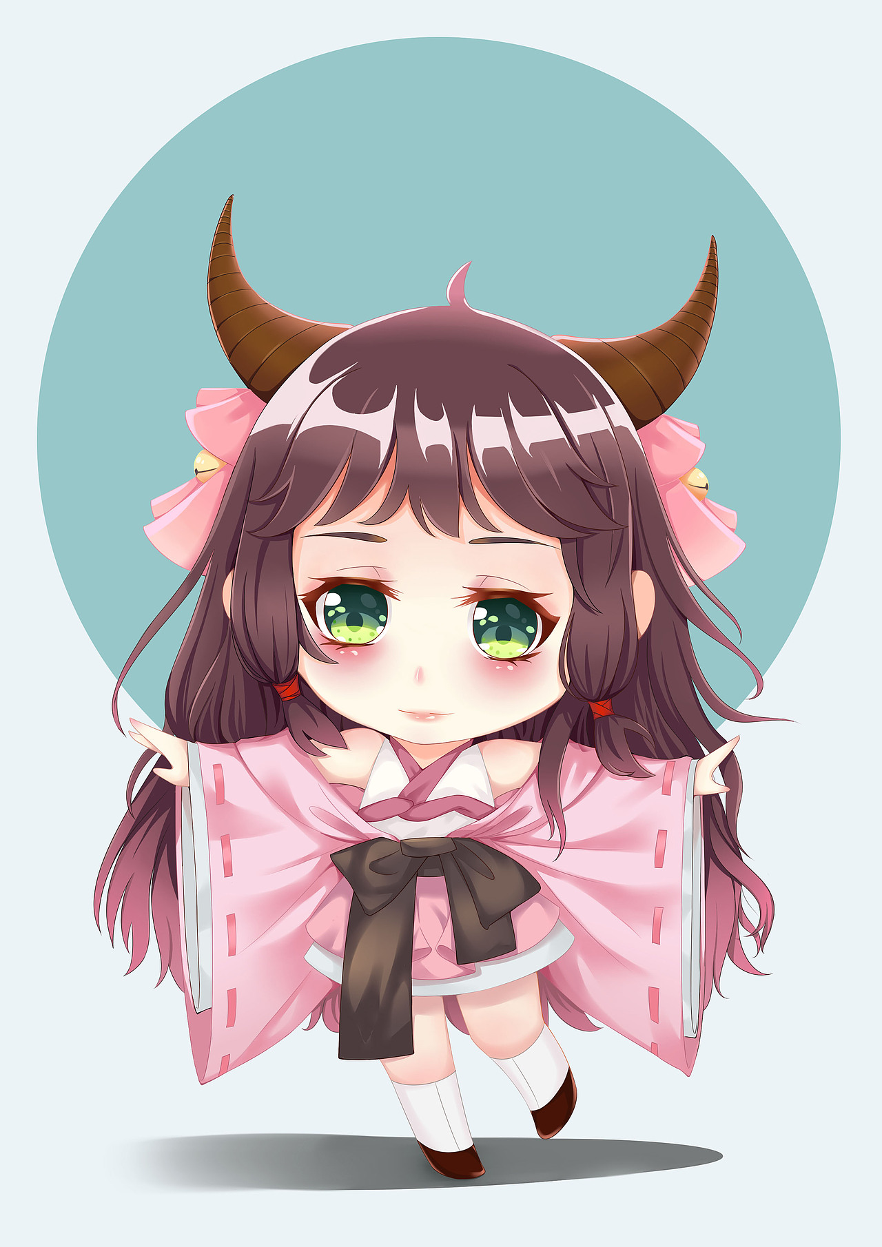 4原创作品插画游戏原画q版二次元原画萌妹子