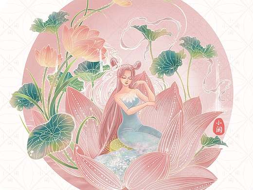 国风十二花神—荷花