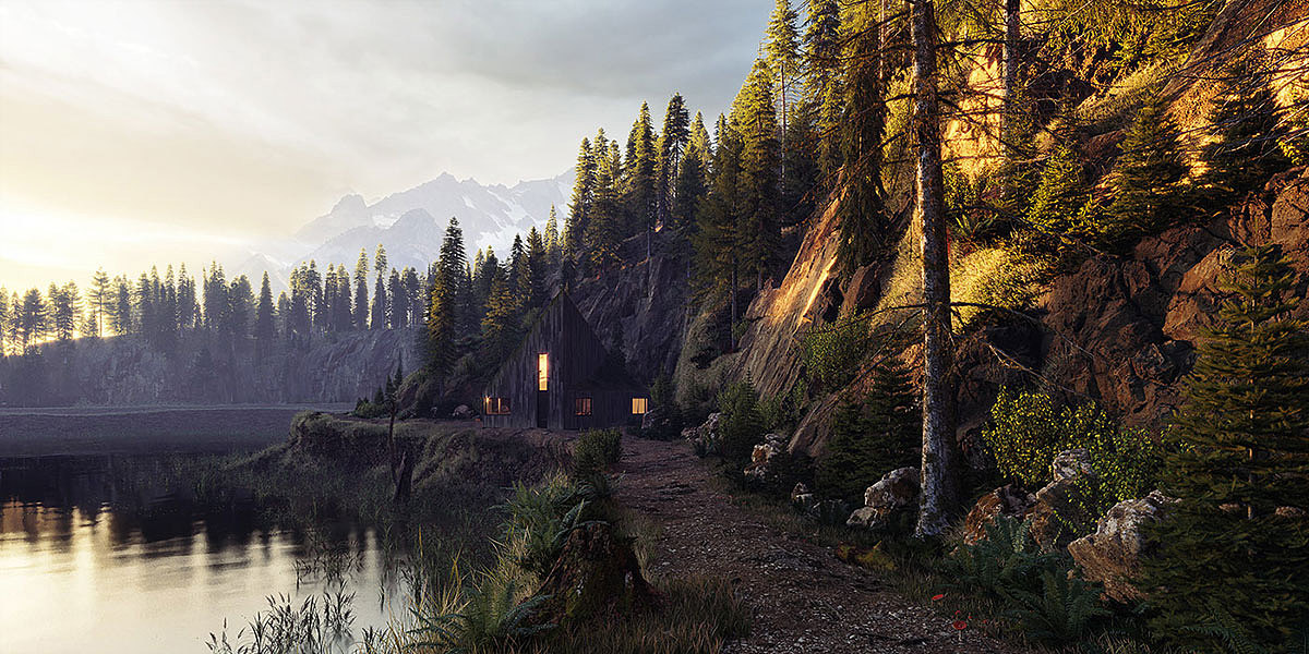 ZINGVR全CGI作品：阿尔卑斯小屋（图ZMjI4Mzc2ODY0） - 建筑设计 - 站酷设计师ZINGVR原创素材 - 站酷ZCOOL