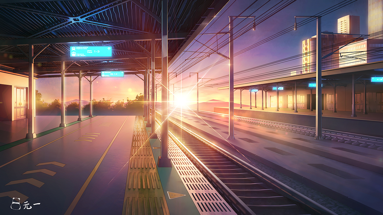 日系场景_车站（图ZMjk2MzUxNTAw） - 创作习作 - 站酷设计师王元一原创素材 - 站酷ZCOOL
