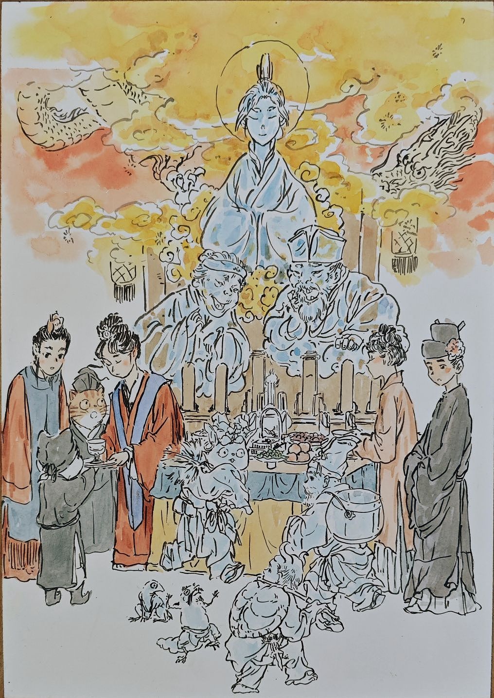 七月十五日-中元·節(图ZMzQ5NTkxMTA0) - 艺术插画 - 站酷设计师達人原创素材 - 站酷ZCOOL